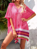 Crochet V-Neck Cover-Up Dress - Lilixa.store