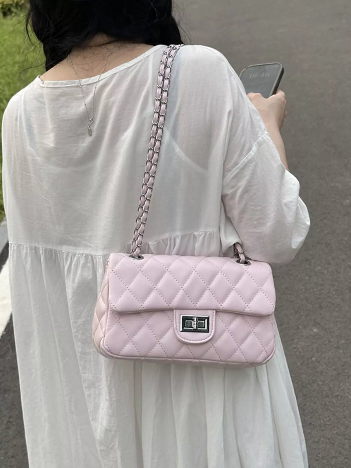 Quilted Chain Crossbody Bag