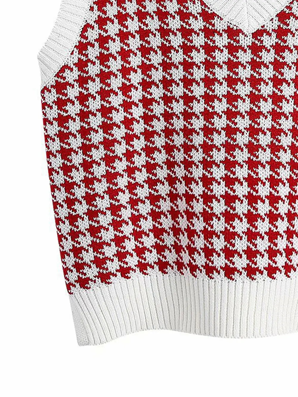 Houndstooth V-Neck Sweater Vest, view 9