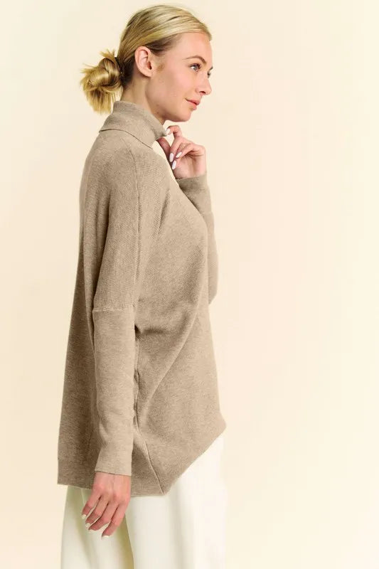 Davi & Dani Turtleneck Long Sleeve Knit Top - Lilixa.store