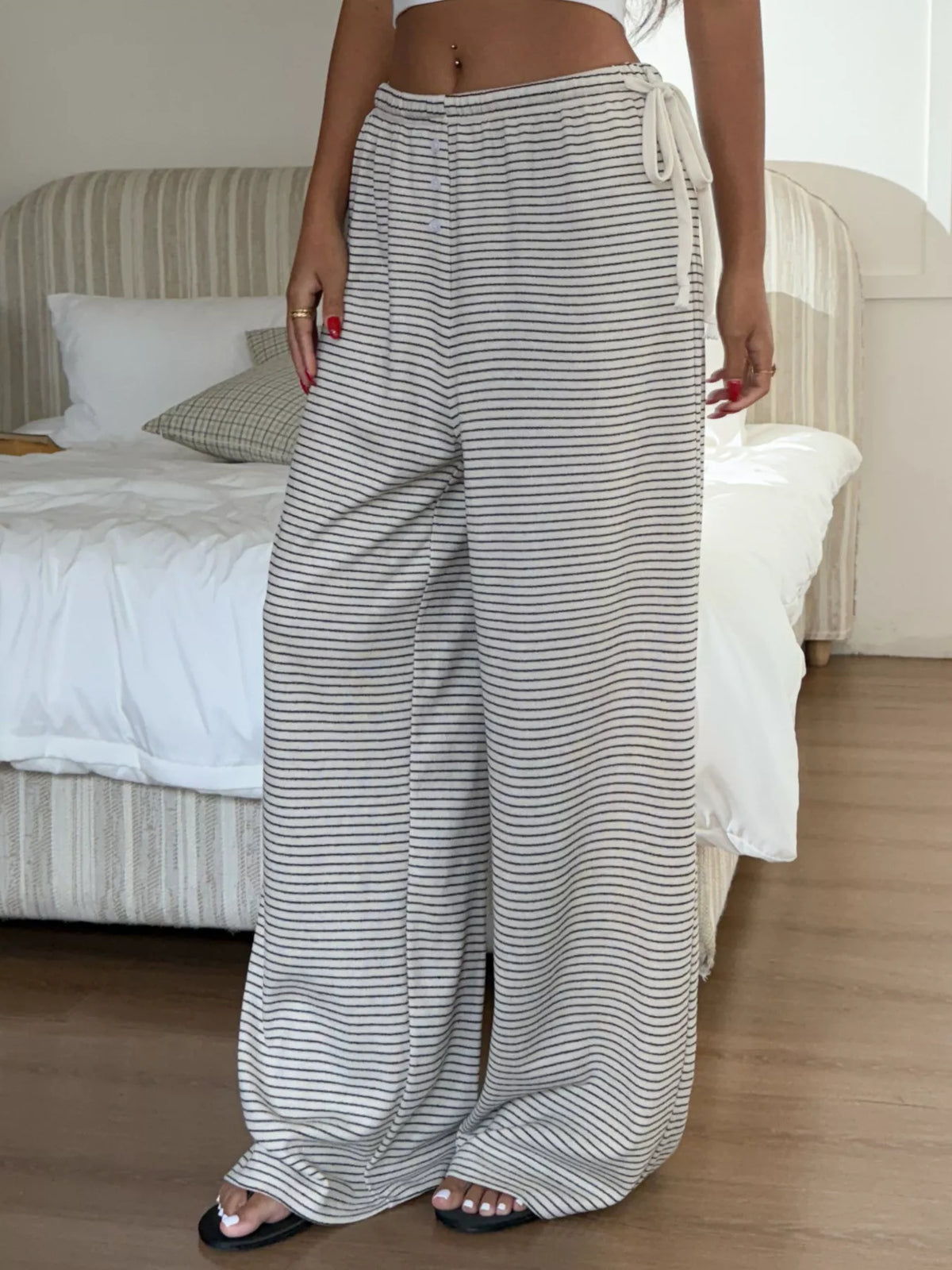 Striped Wide-Leg Pants
