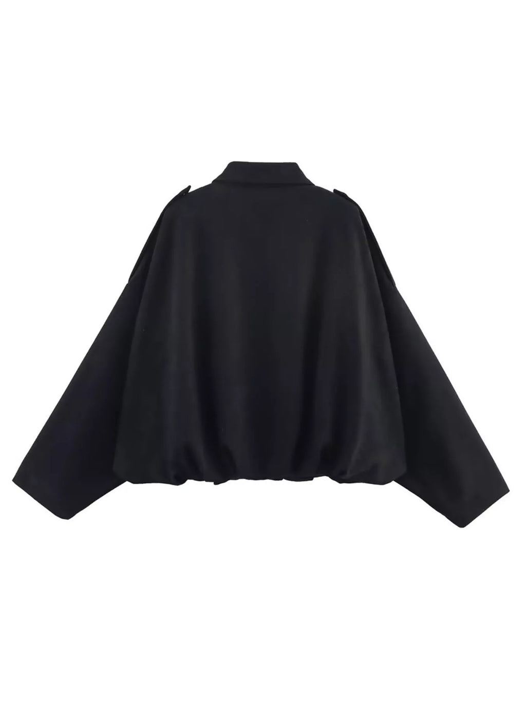 Collared Neck Dropped Shoulder Jacket - Lilixa.store