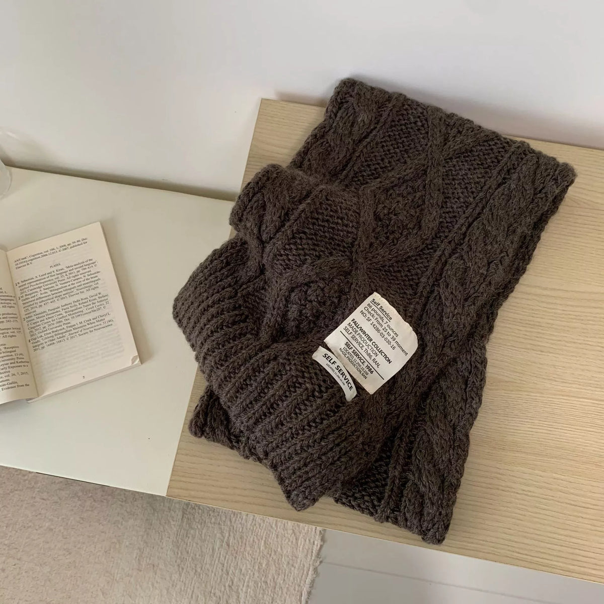 Chunky Cable Knit Scarf - Lilixa.store