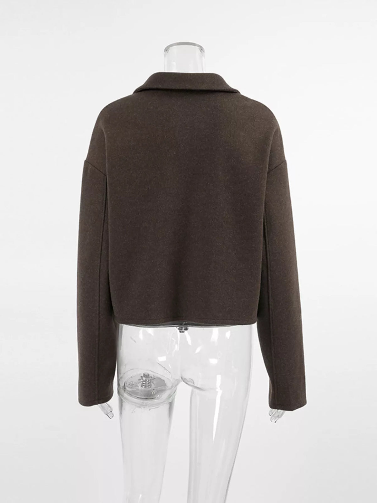 Zip Up Dropped Shoulder Jacket - Lilixa.store