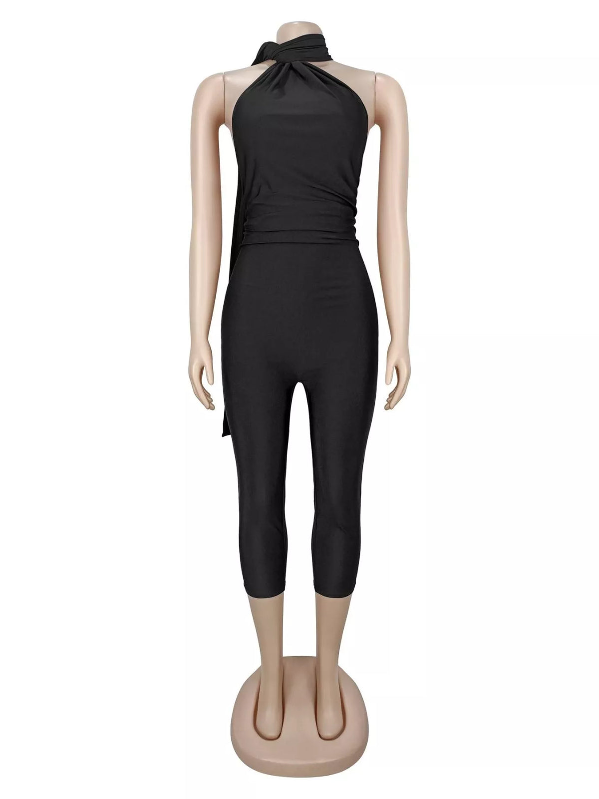 Halter Neck Sleeveless Bodycon Jumpsuit
