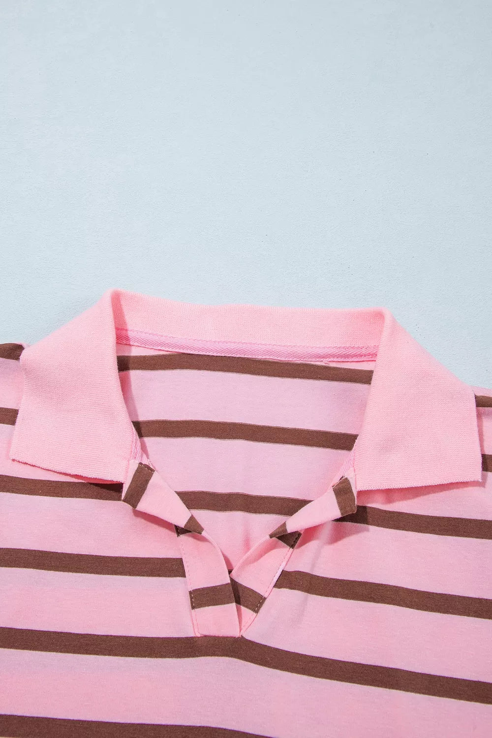 Stripe Striped Long Sleeve Collar Shift Top - Lilixa.store