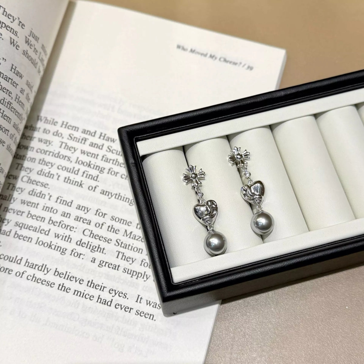 Pearl Heart Drop Earrings - Lilixa.store