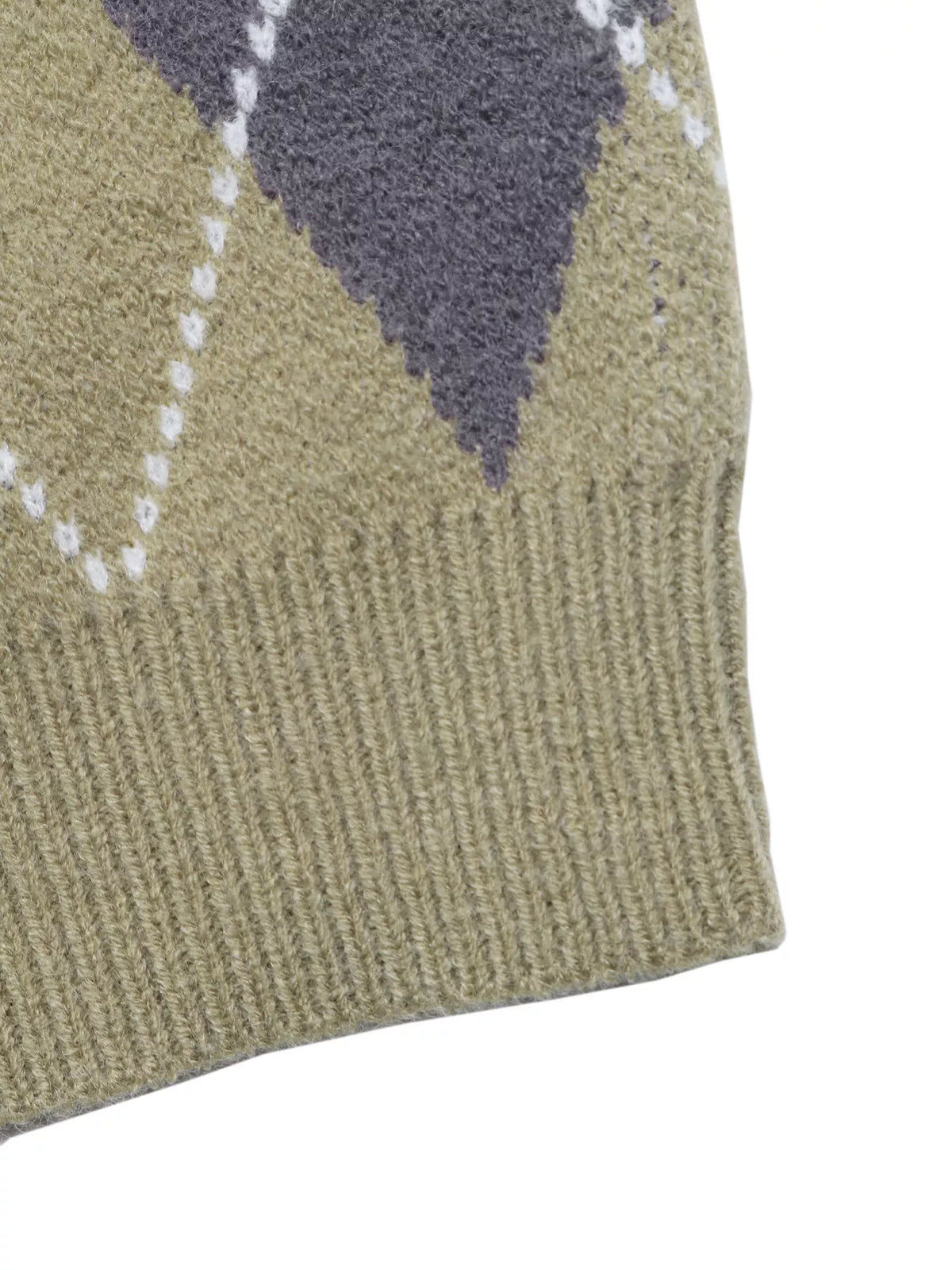 Argyle Pattern Collared Knit Sweater