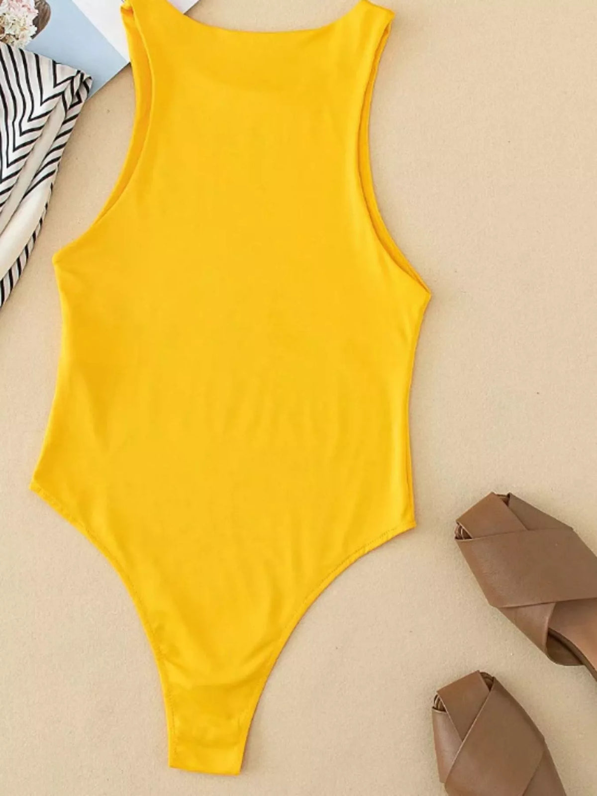 Round Neck Sleeveless Bodysuit - Lilixa.store