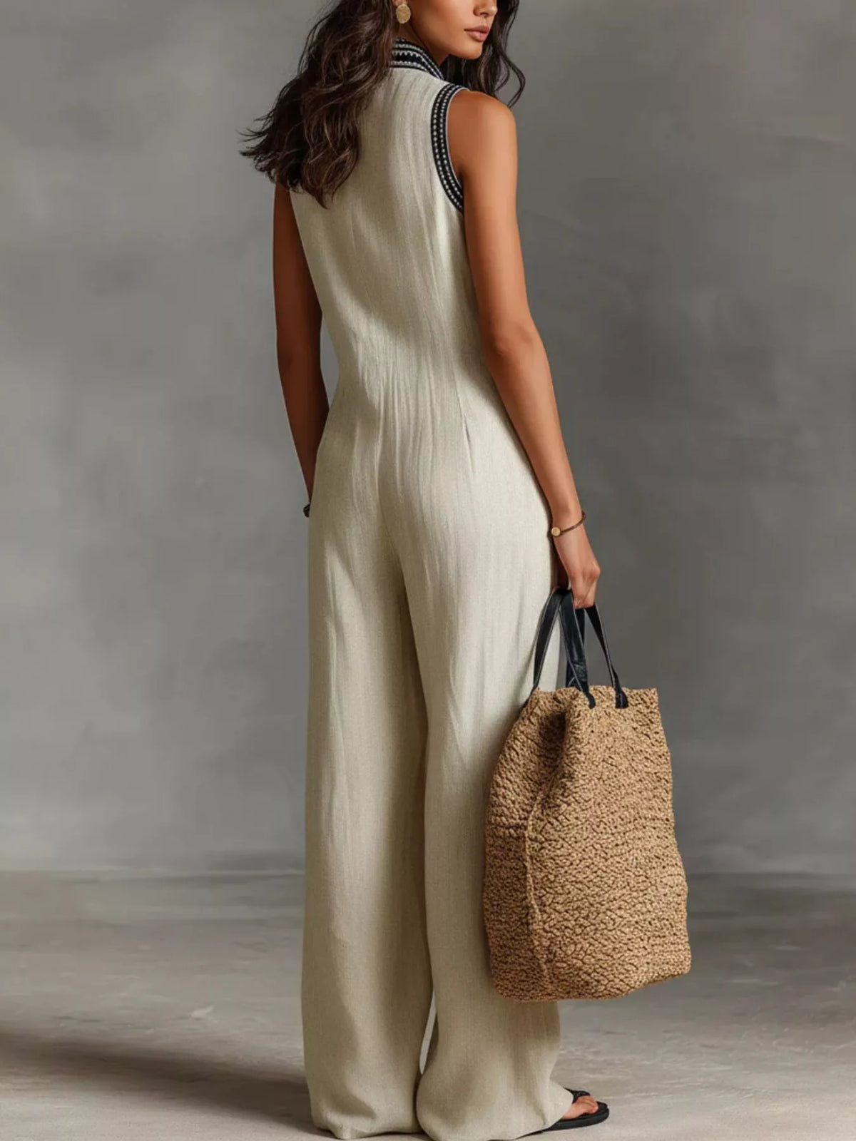 Full Size Sleeveless Wide-Leg Jumpsuit Plus Size
