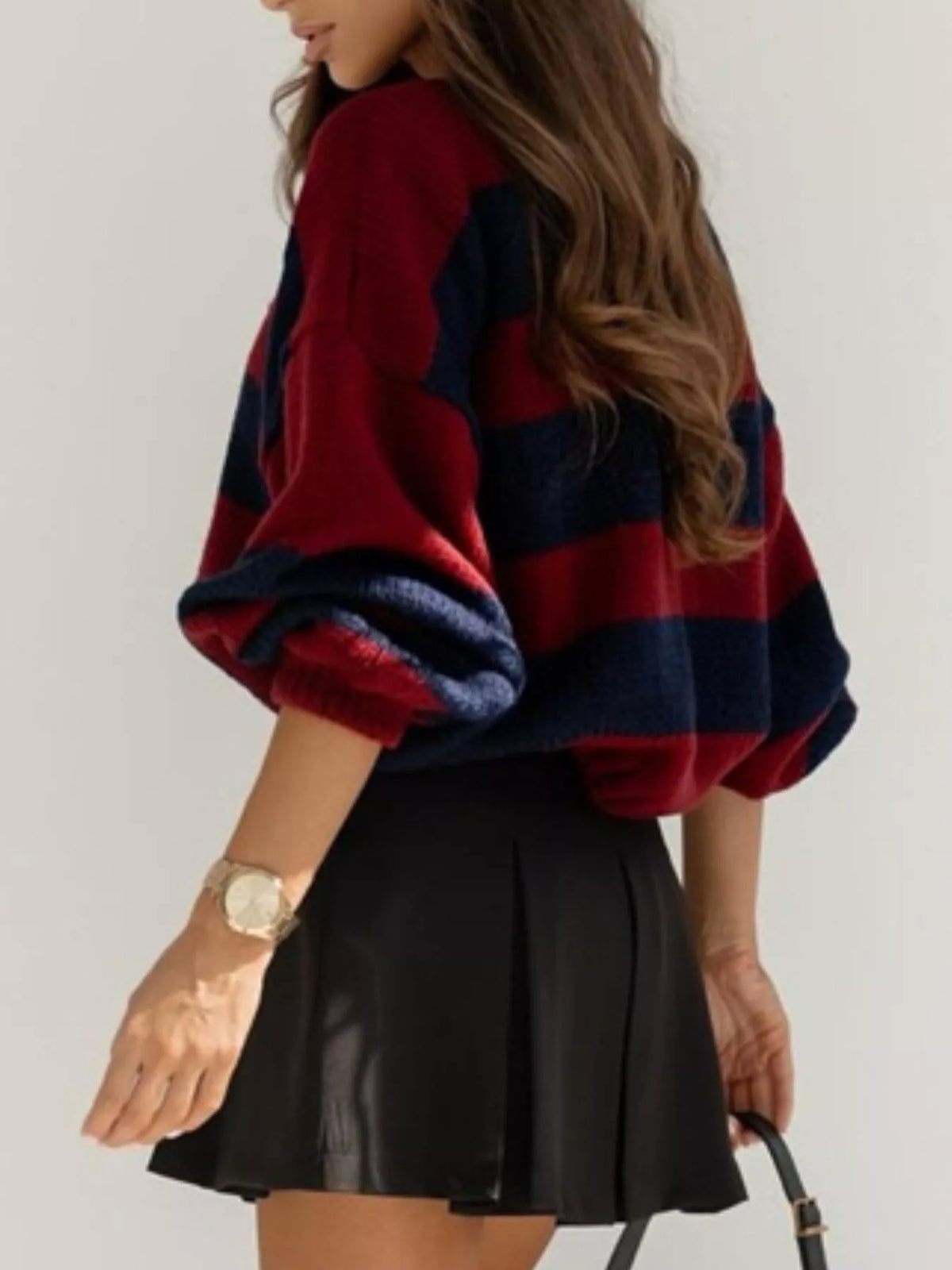 Striped Dropped Shoulder Sweater
