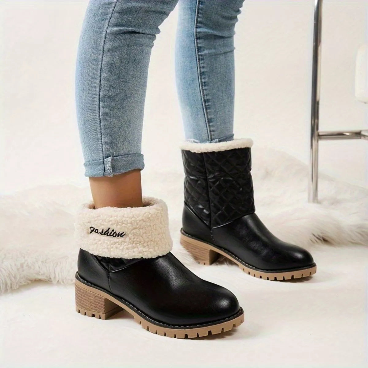 Round Toe Block Heels Boots - Lilixa.store