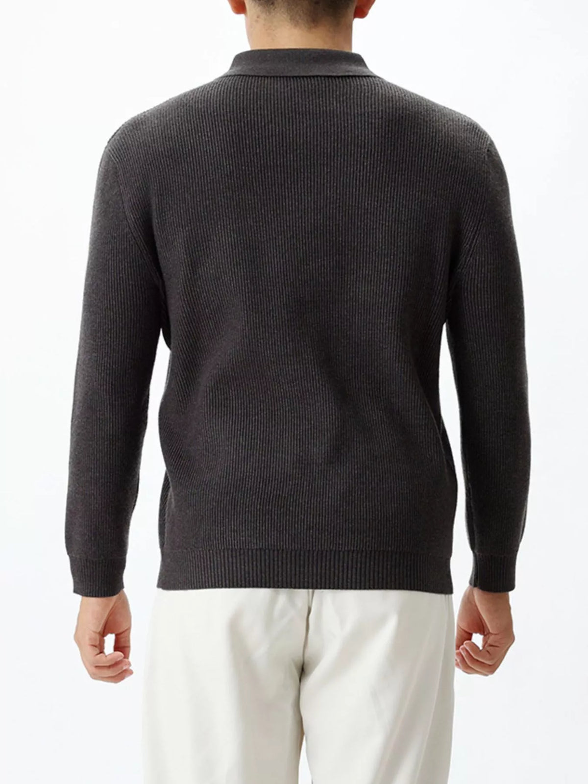 Men's Plus Size Ribbed Knit Quarter-Zip Sweater