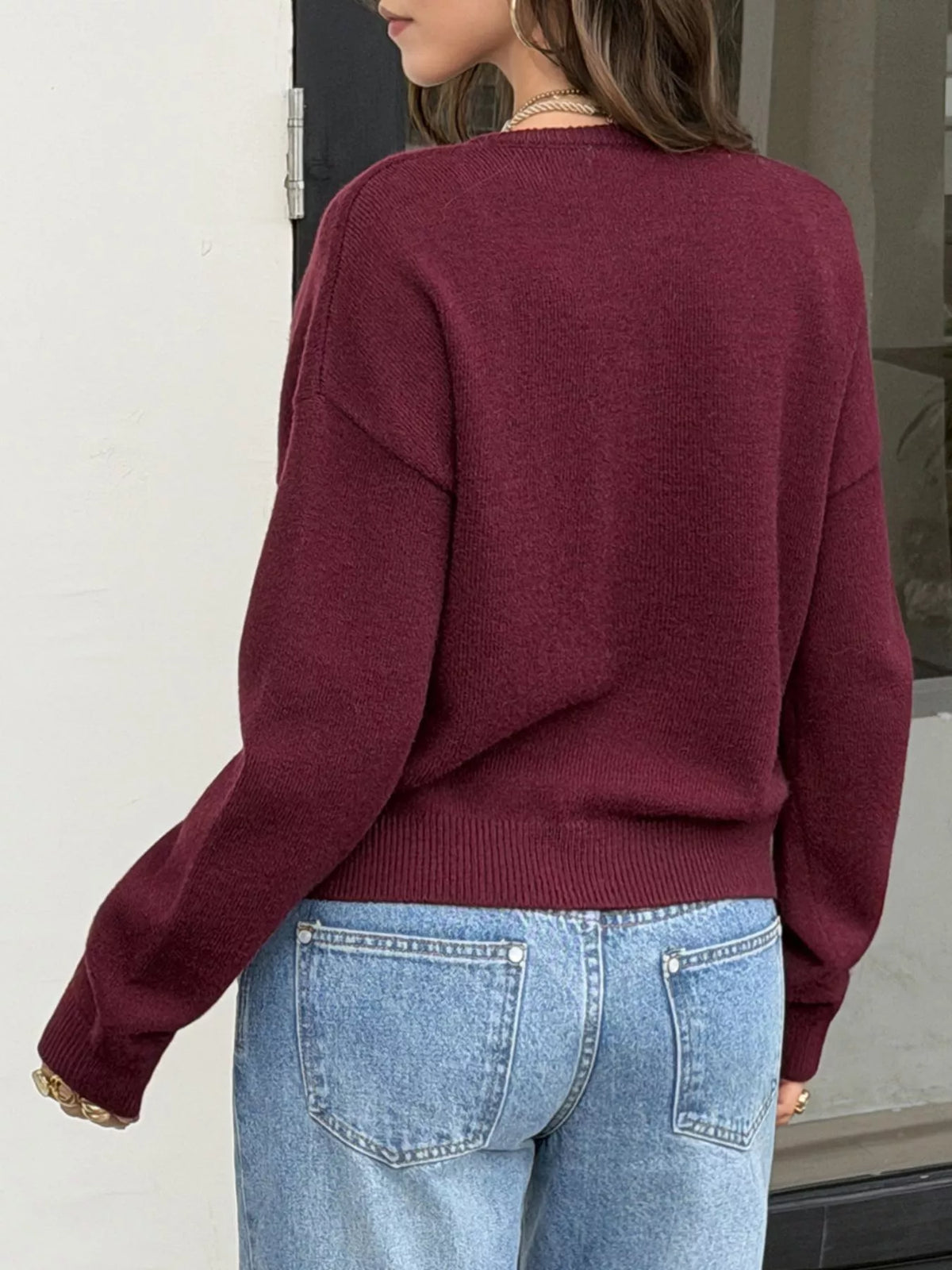 Button-Down Dropped Shoulder Cardigan - Lilixa.store