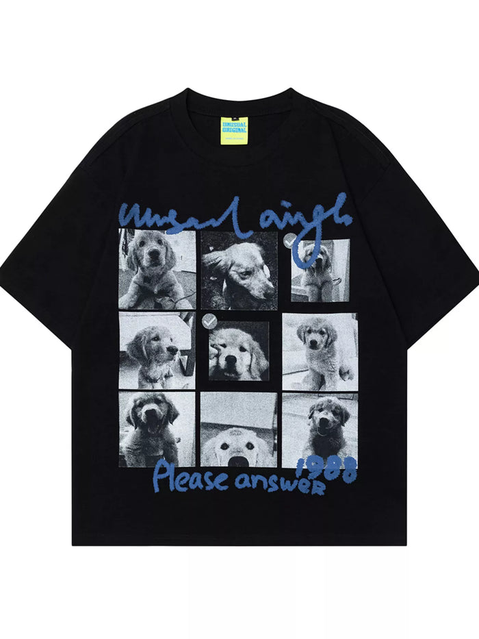Men's Dog Graphic Oversized T-Shirt - Lilixa.store