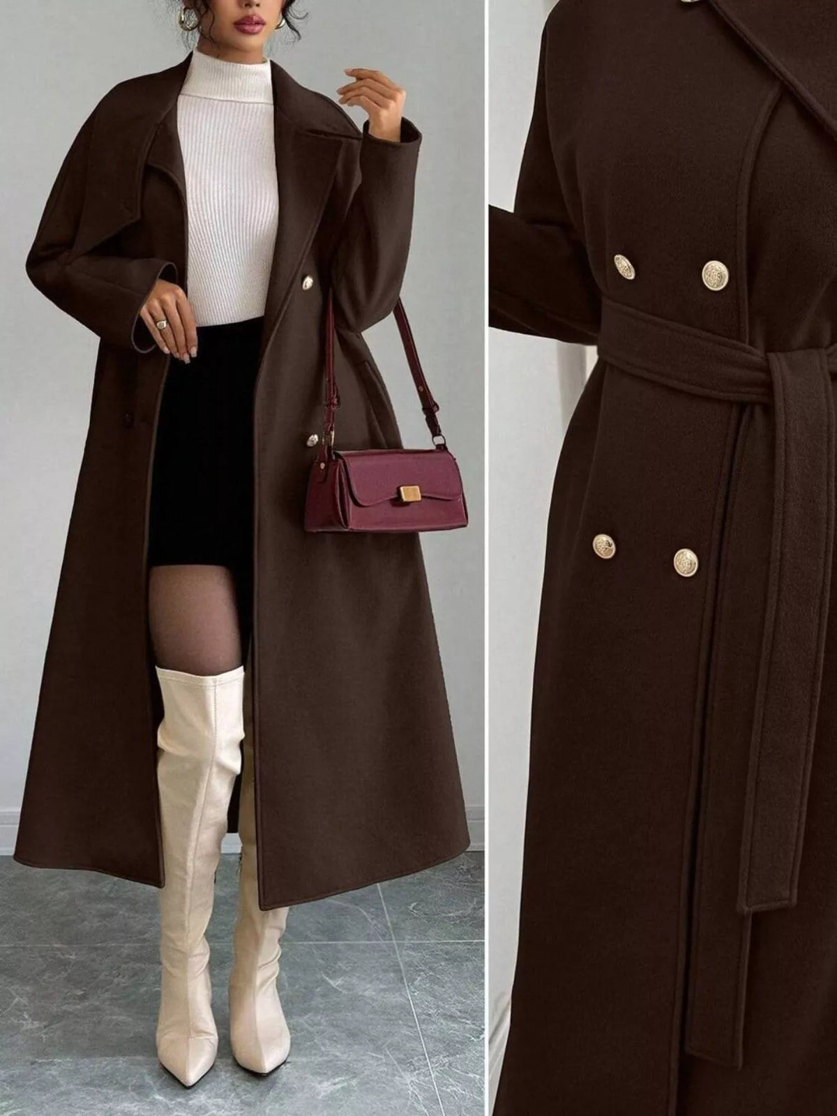 Double-Breasted Longline Coat
