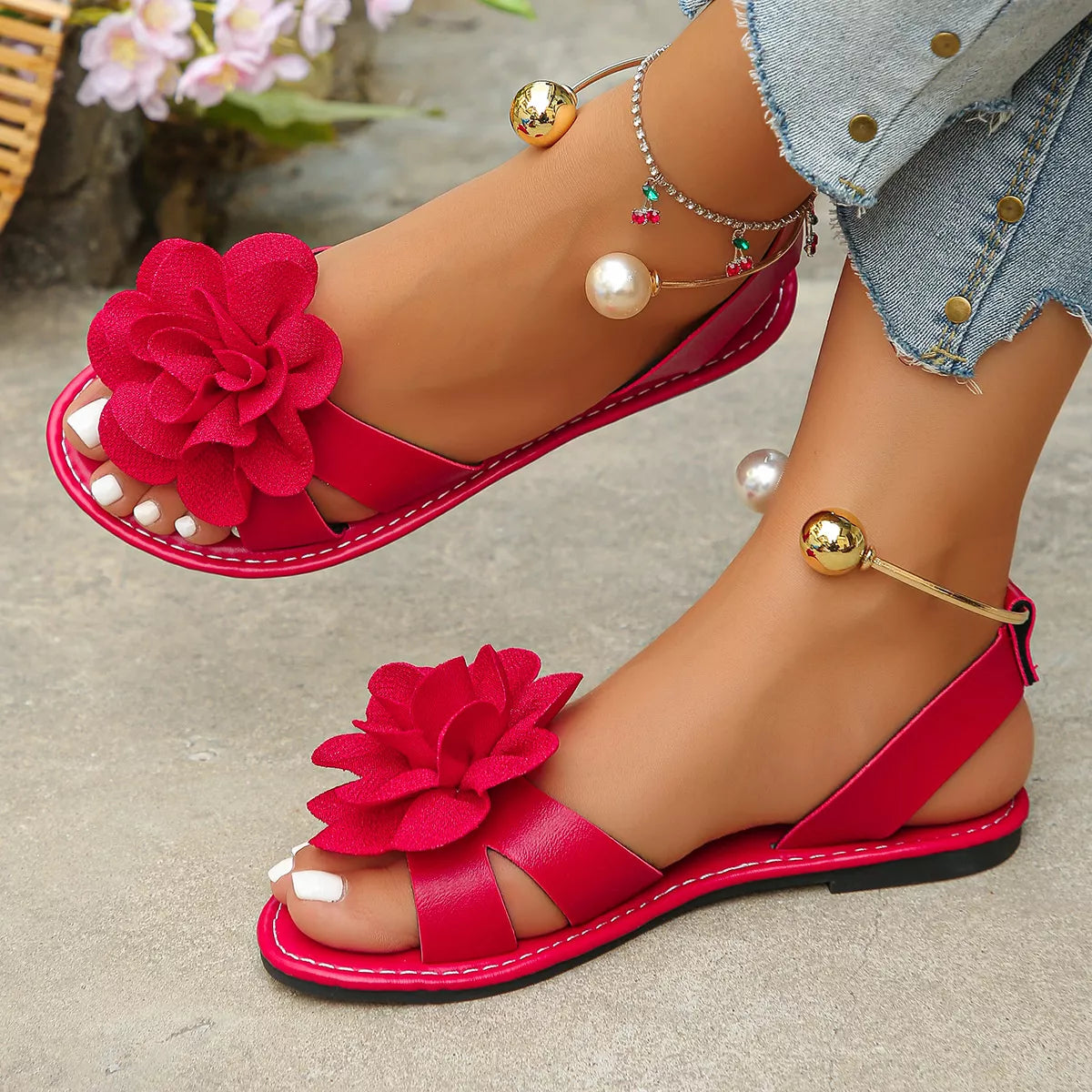 Flower Open Toe Sandals, view 7