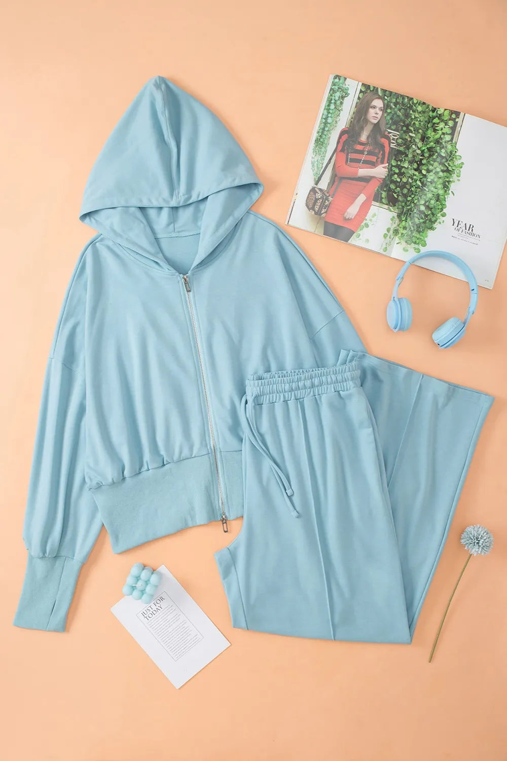 Zip-Up Hoodie and Pants Active Set - Lilixa.store