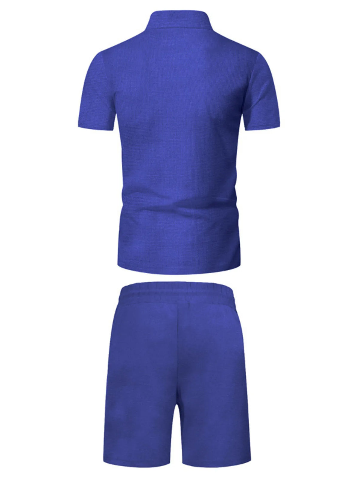 Men's Plus Size Zip Up Short Sleeve Top and Shorts Set, view 2