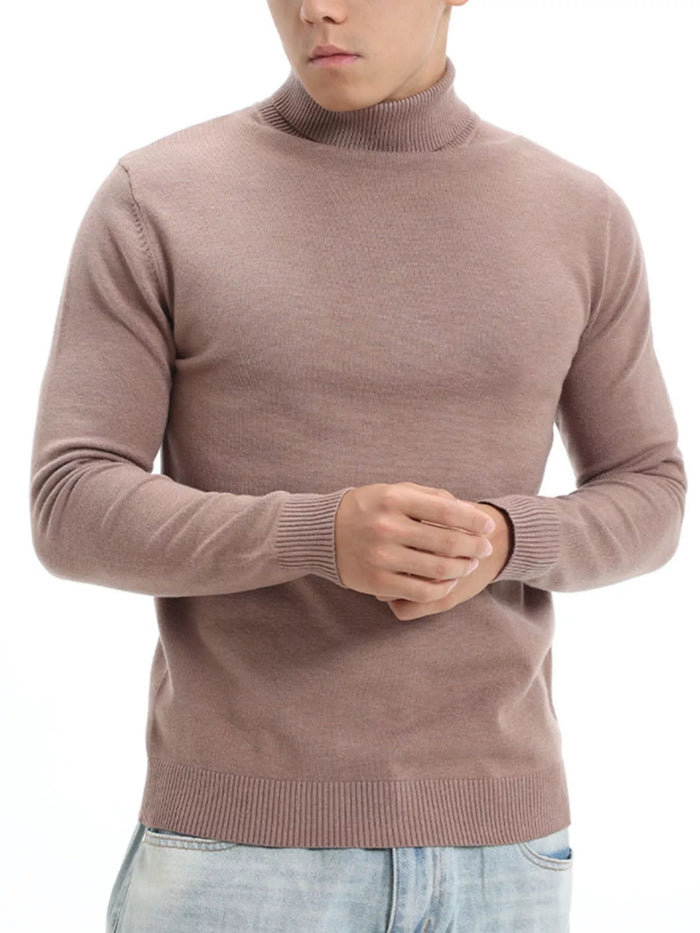 Men's Plus Size Slim-Fit Turtleneck Sweater - Lilixa.store