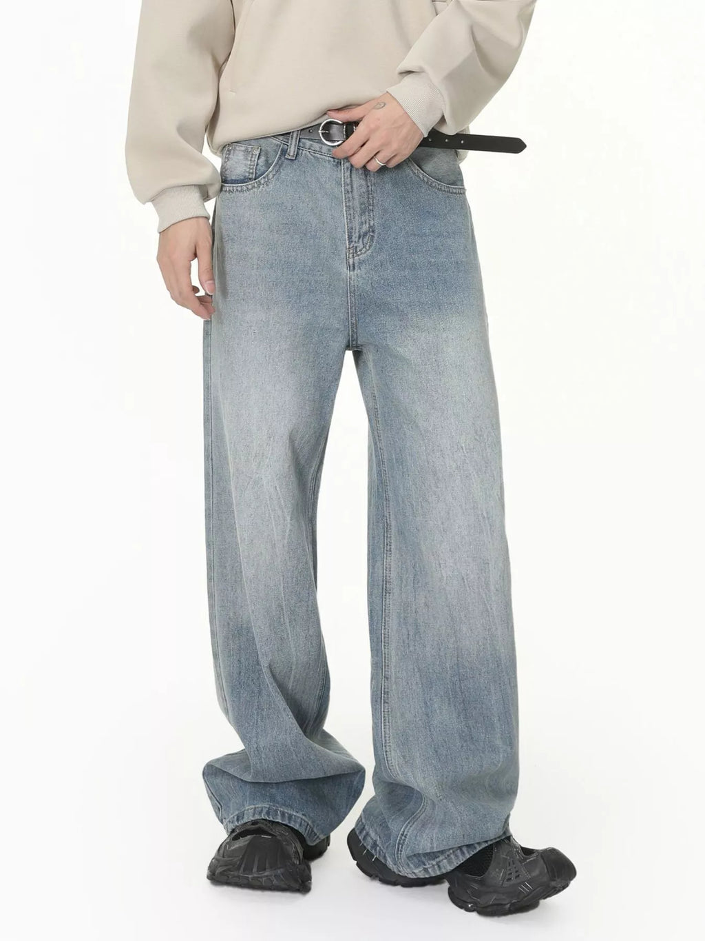 Men's Loose Fit Washed Jeans - Lilixa.store