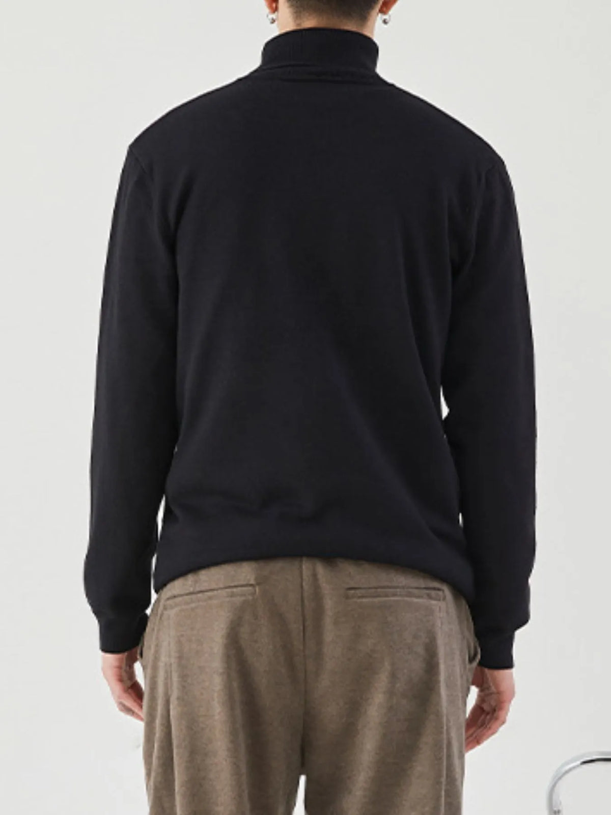 Men's Plus Size Ribbed Hem Long Sleeve Sweater