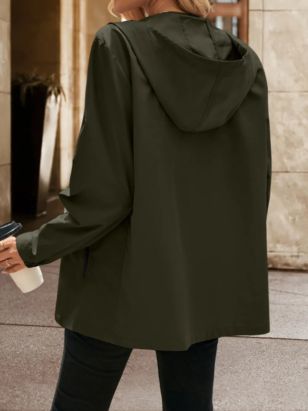 Ivy Lane Pocketed Zip Up Hooded Jacket, view 11
