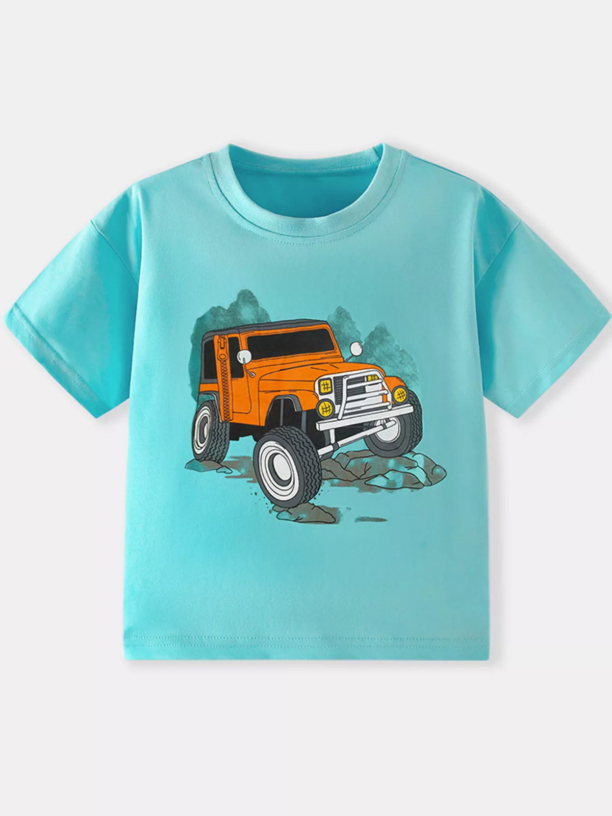 Children's Jeep Graphic Round Neck T-Shirt - Lilixa.store
