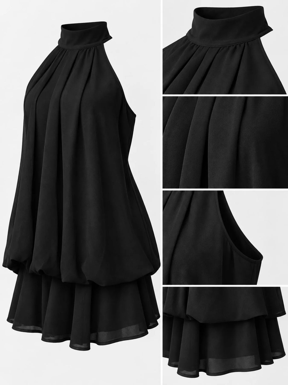 Halter Neck Ruched Mini Dress, view 38