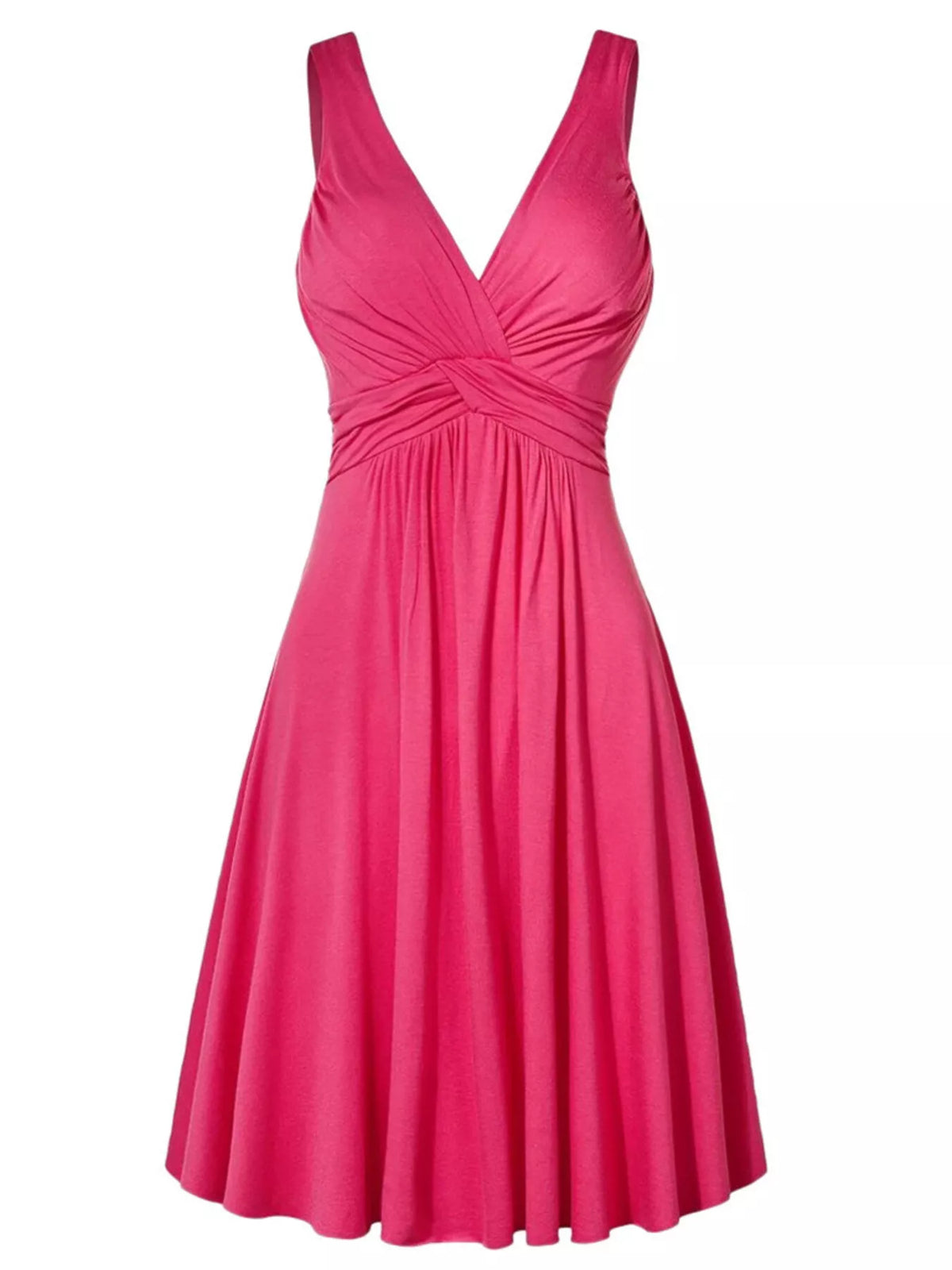 Full Size Twisted Sleeveless Ruched Waist A-Line Dress Plus Size - Lilixa.store
