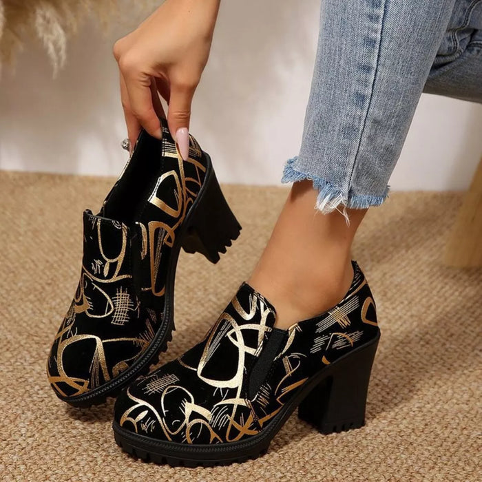 Round Toe Block Heels Pumps - Lilixa.store