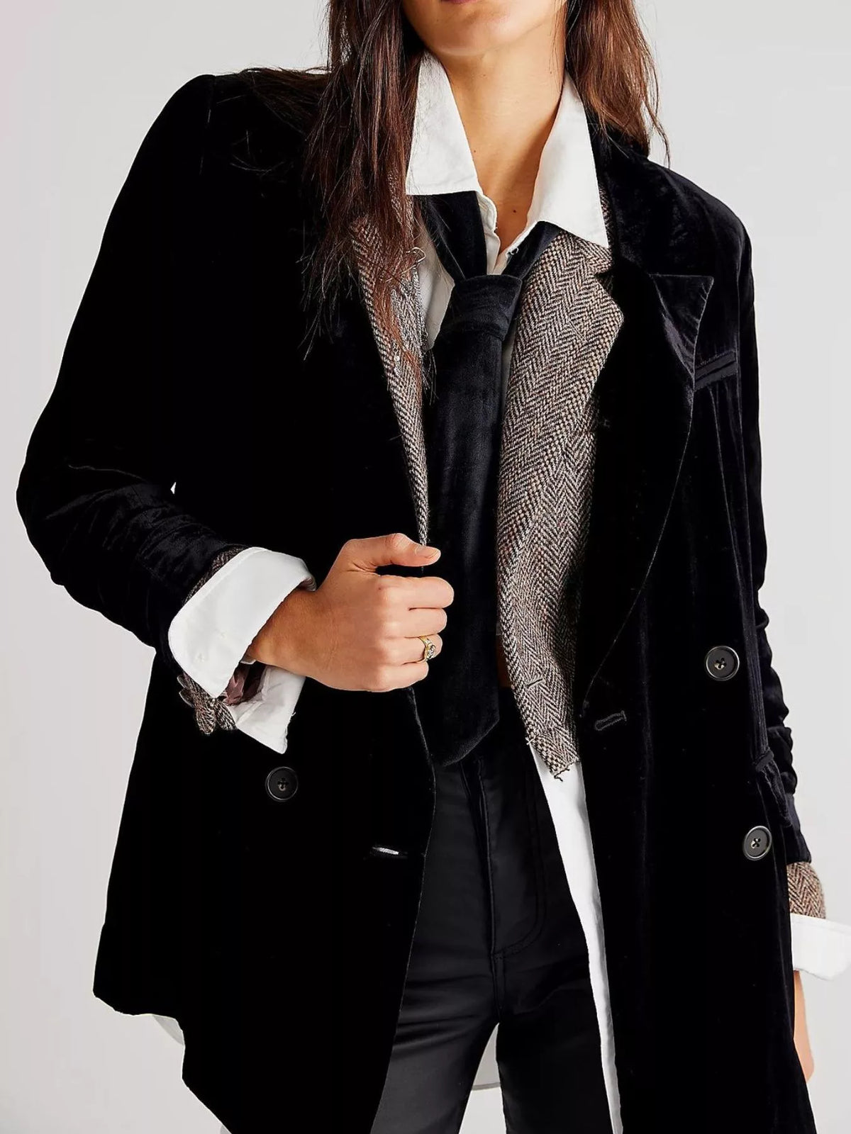 Lapel Collar Button Up Blazer - Lilixa.store