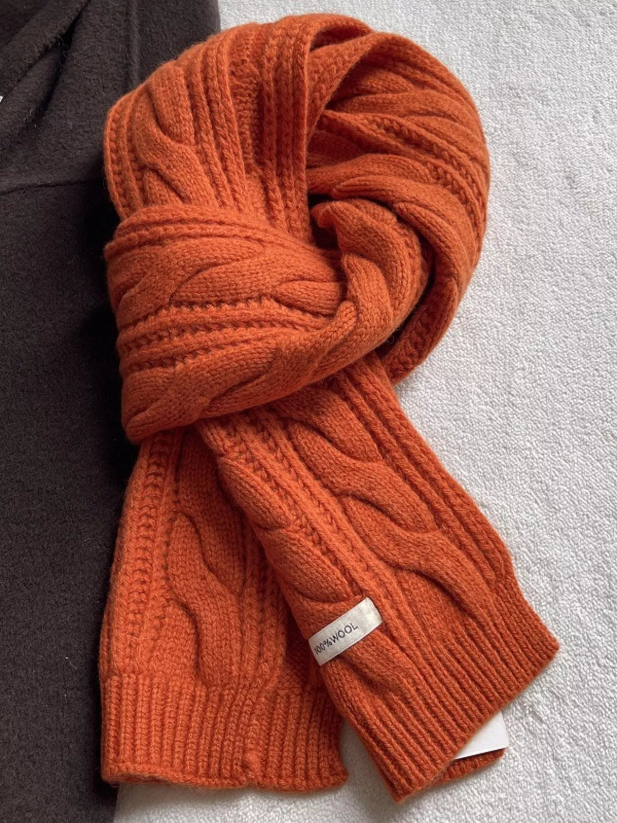 Wool Cable Knit Winter Scarf - Lilixa.store