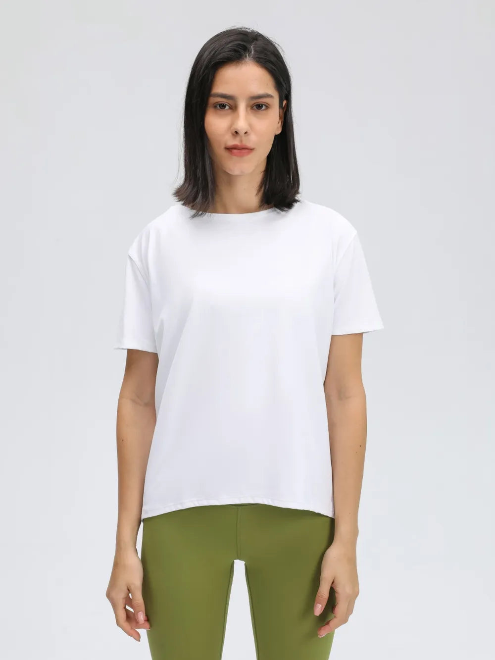 Millennia Round Neck Short Sleeve Active T-Shirt - Lilixa.store