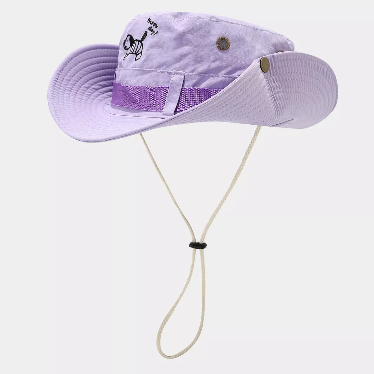 Cartoon Embroidered Sun Protection Bucket Hat - Lilixa.store