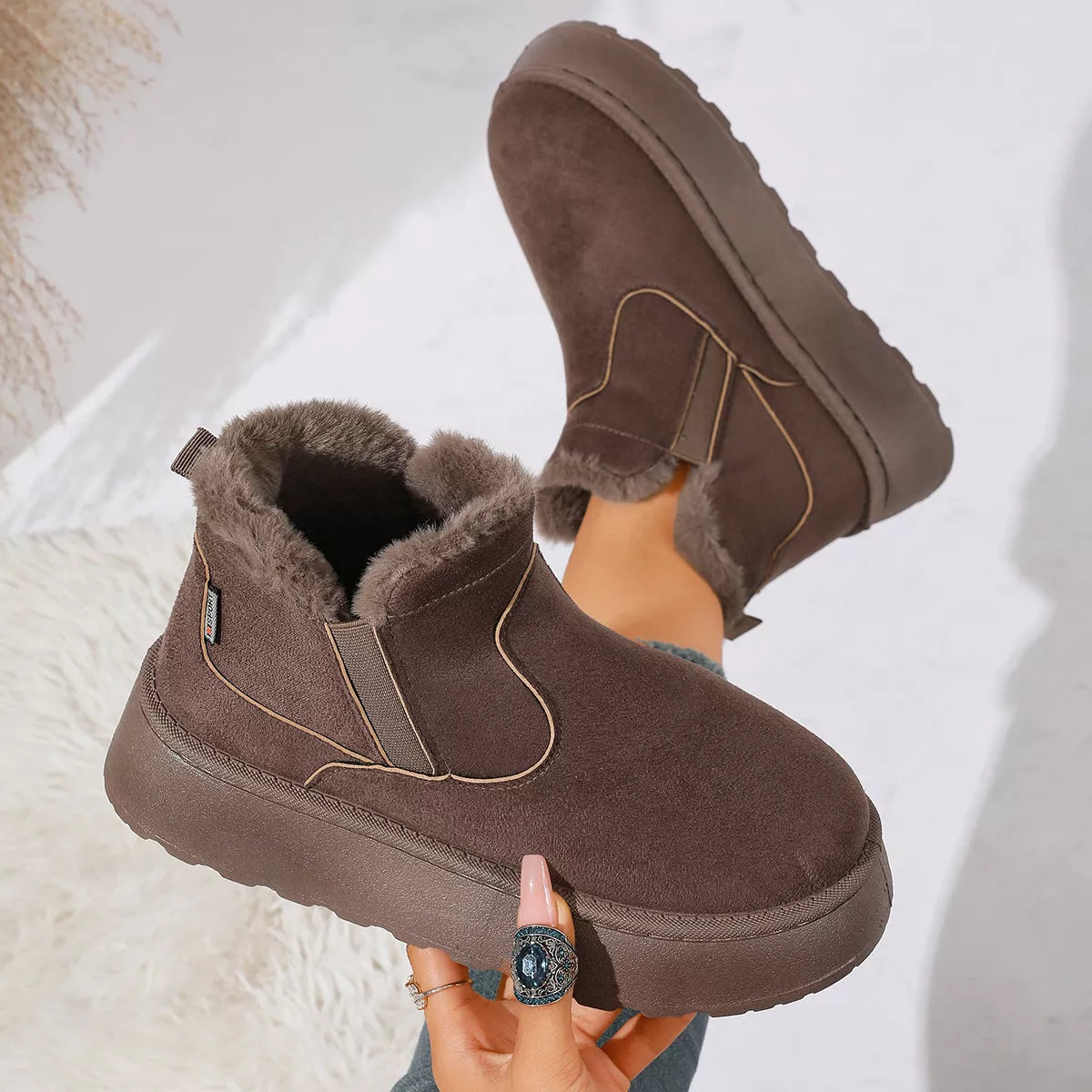 Round Toe Platform Boots