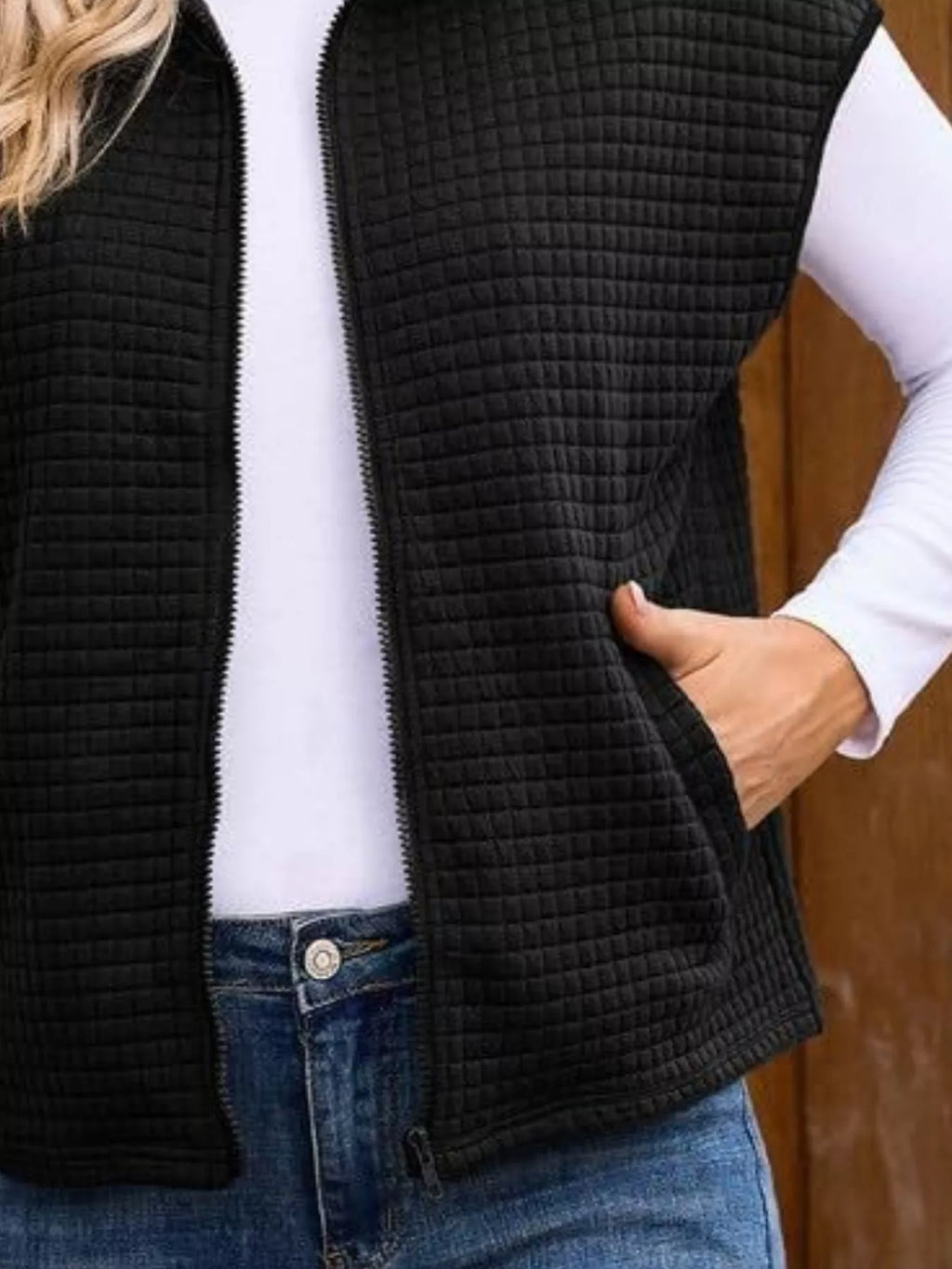 Zip-Up Vest Coat - Lilixa.store