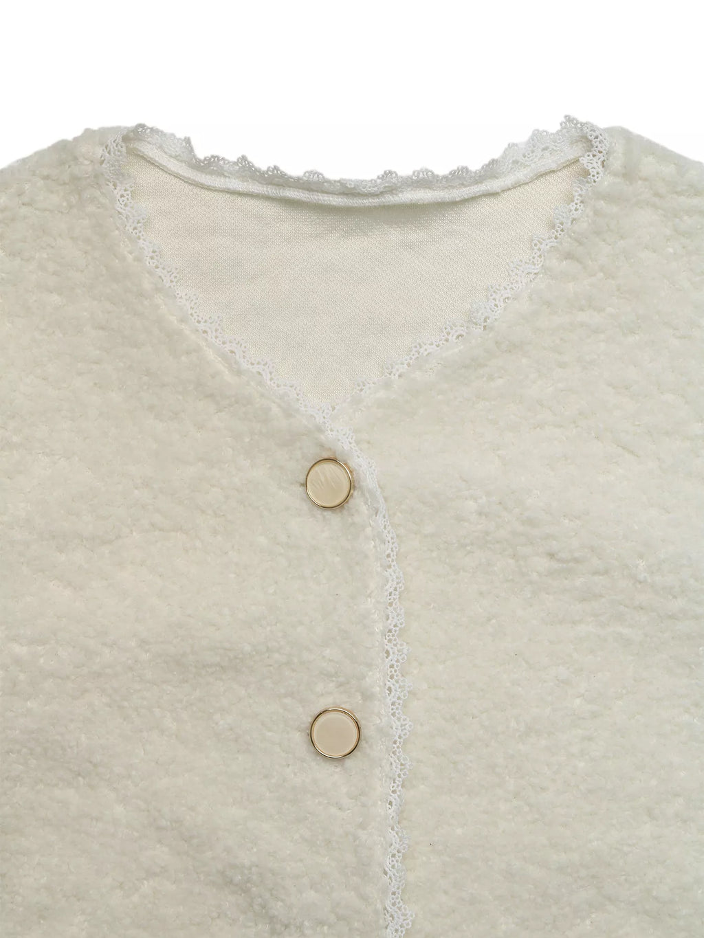 Lace Detail Button Up Long Sleeve Outerwear - Lilixa.store