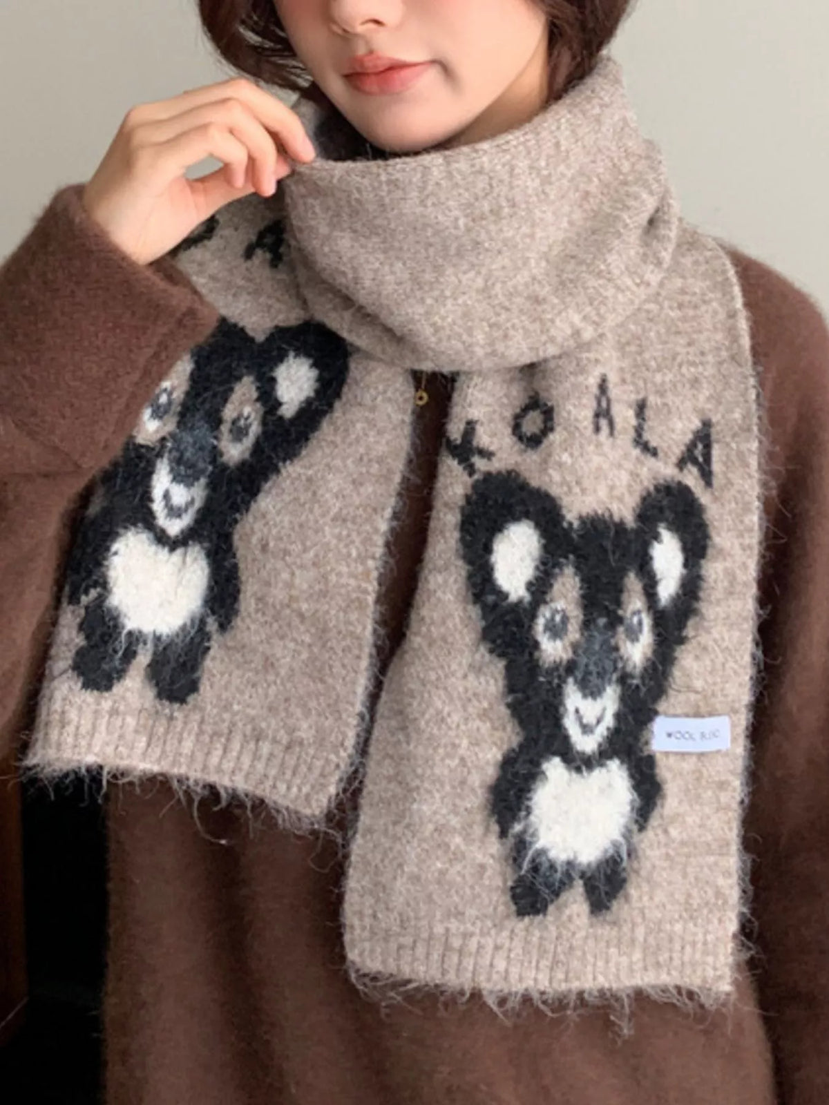 Koala Pattern Winter Scarf - Lilixa.store