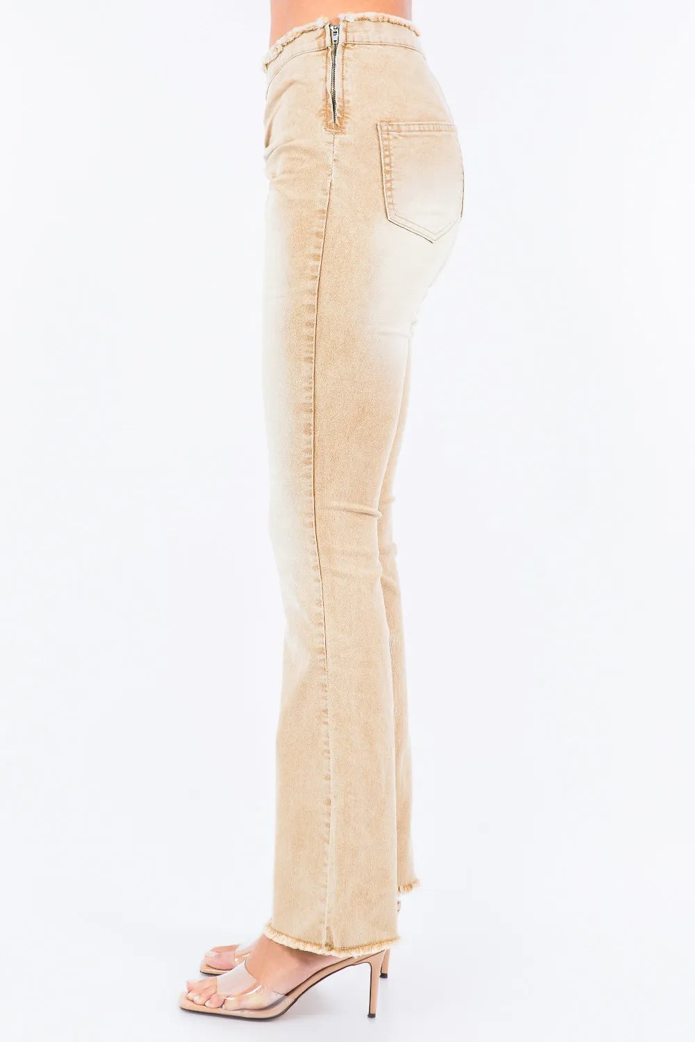 American Bazi V-Cut Ruched Flare Pants - Lilixa.store