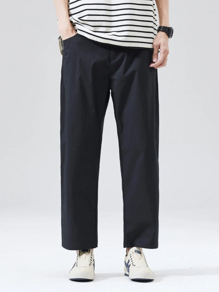 Men's Full Size Wide-Leg Casual Pants Plus Size in Black