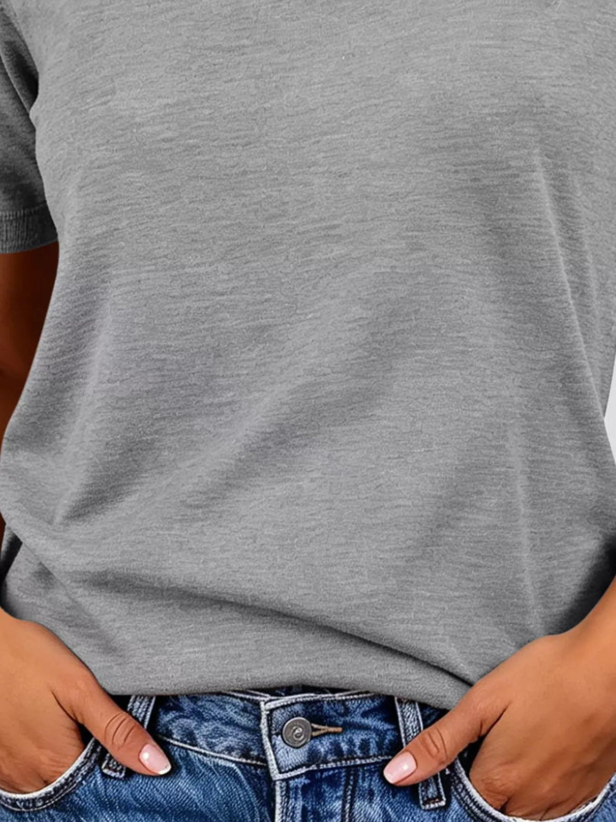 Classic Crew Neck Short Sleeve Knit Top - Lilixa.store