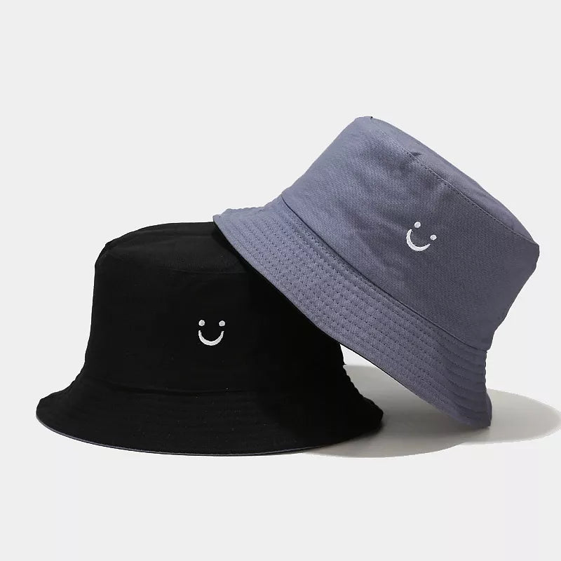 Embroidered Smiley Face Bucket Hat - Lilixa.store