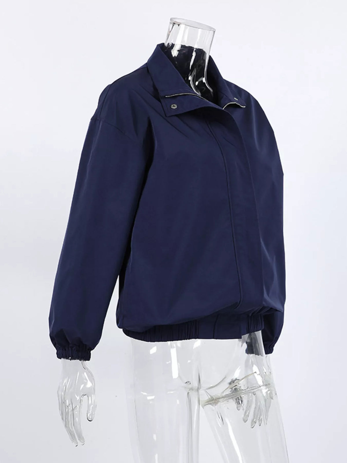 Zip Up Dropped Shoulder Jacket