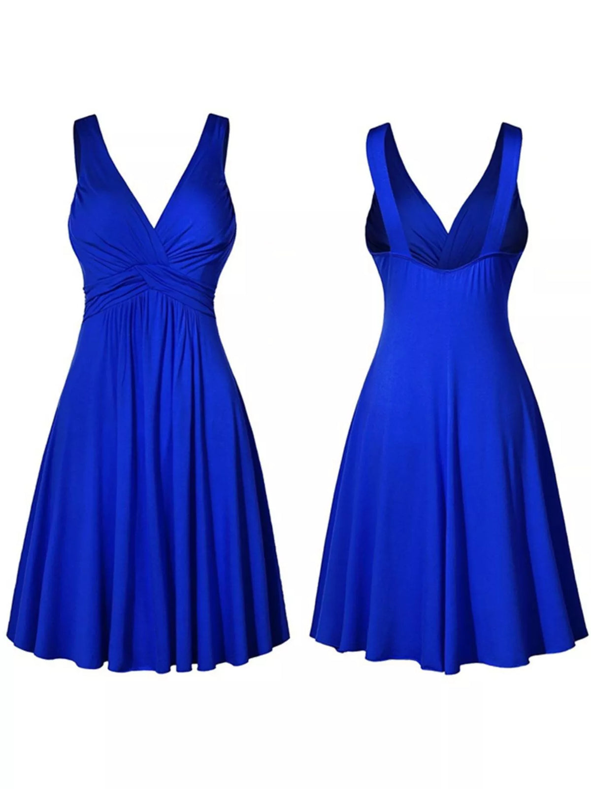 Full Size Twisted Sleeveless Ruched Waist A-Line Dress Plus Size - Lilixa.store