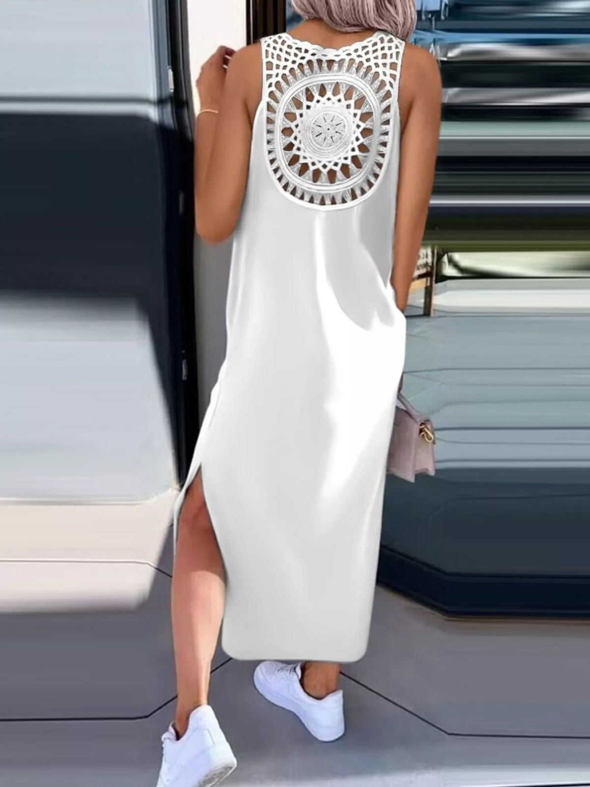 Side Slit Sleeveless Maxi Dress - Lilixa.store