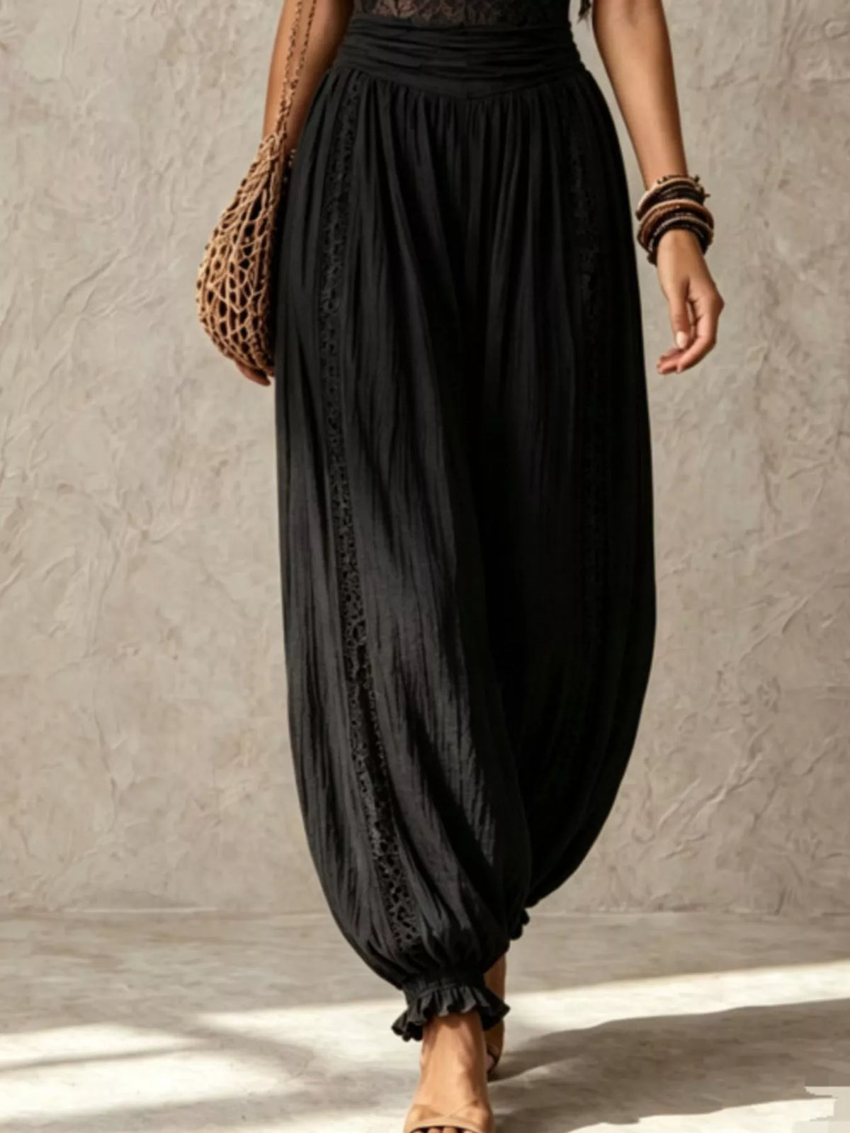 Boho Lace Corset Bodice Jumpsuit with Harem Pants, view 7