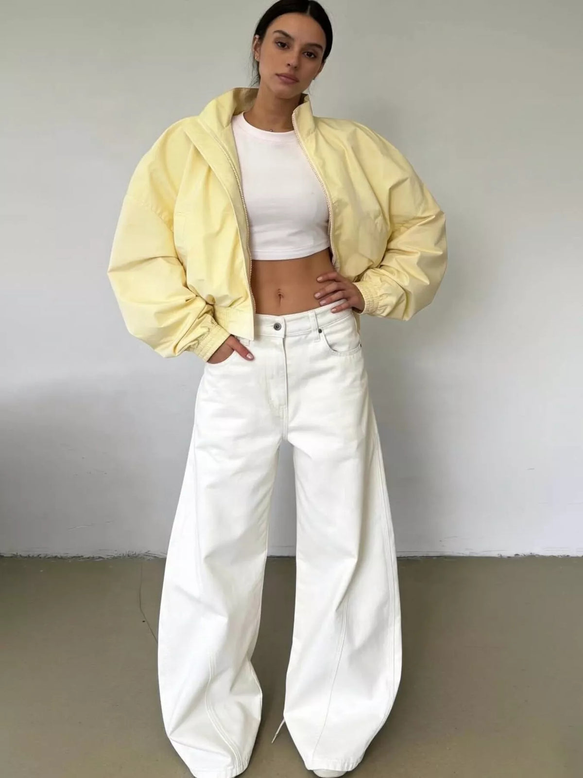 Zip Up Oversized Bomber Jacket, view 4