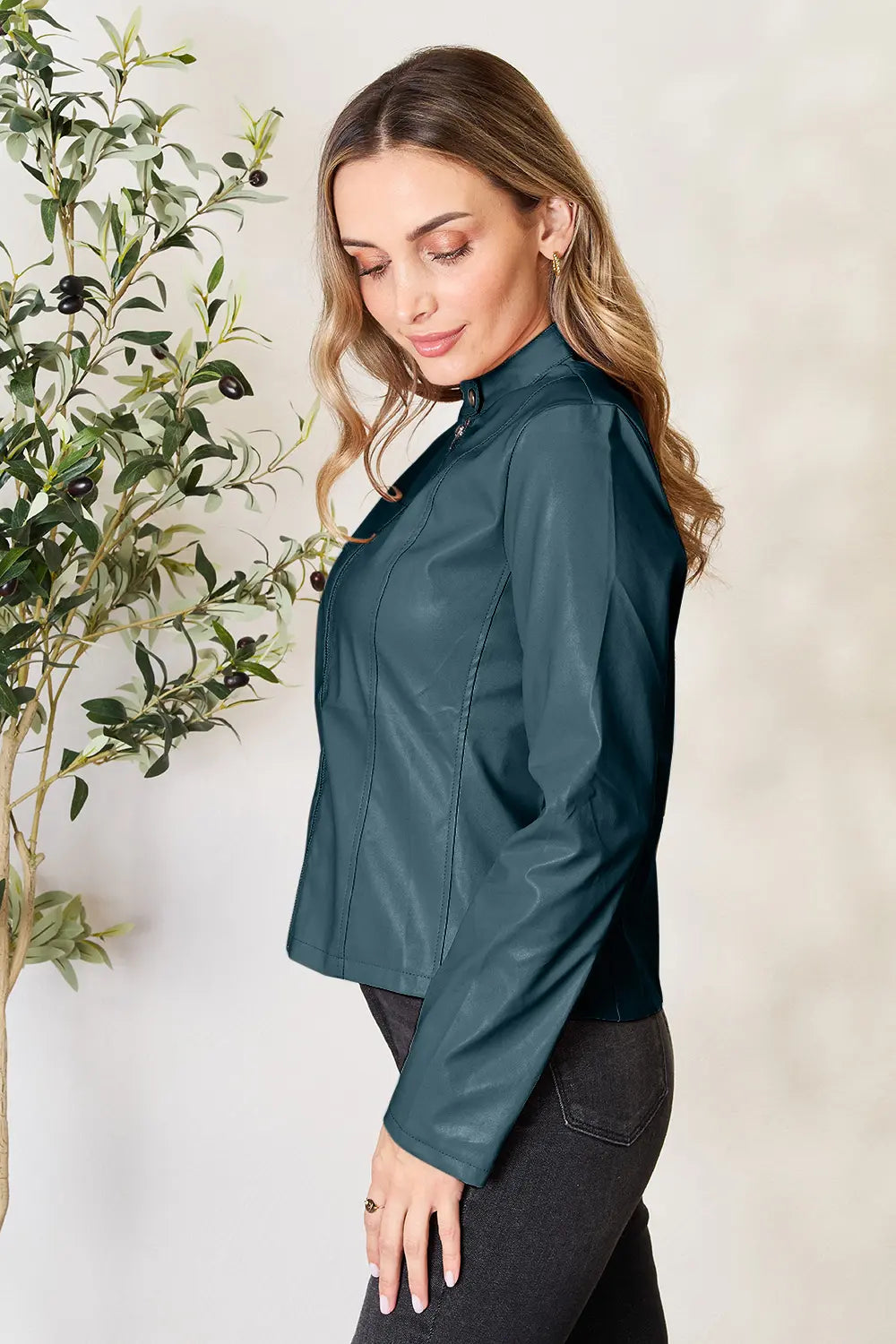 Mock Neck Zip Up Jacket, view 22