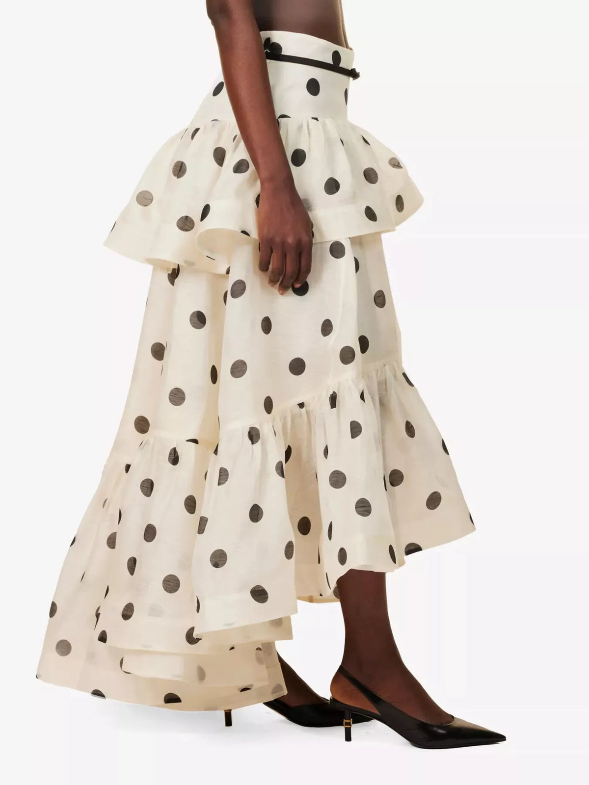 Polka Dot Tiered Ruffle Skirt